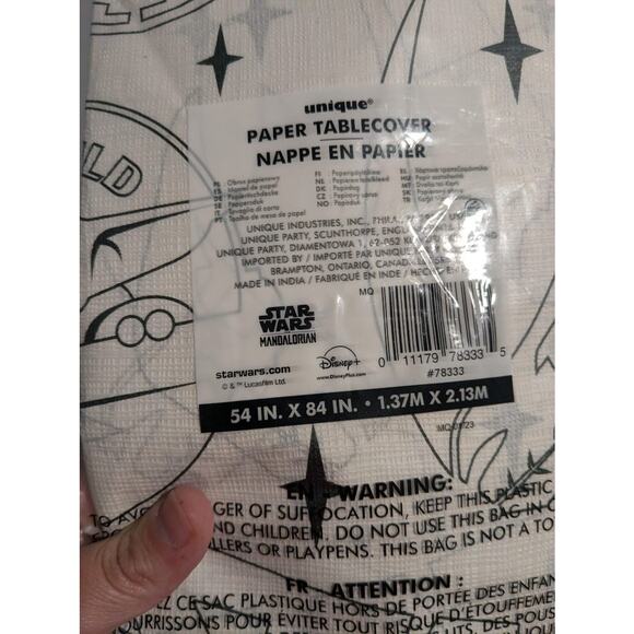Star Wars Mandalorian White Paper Tablecover - Picture 2 of 2